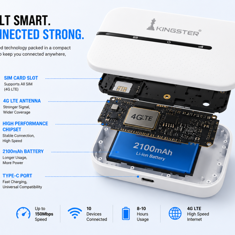 KINGSTER 4G LTE Portable WiFi Hotspot Pocket WiFi Router